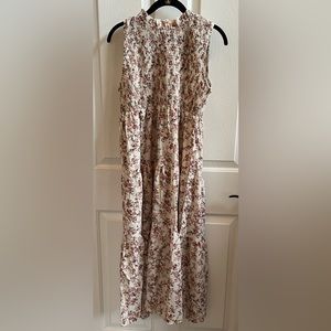 Floral Print Ruffle Trim sleeveless dress